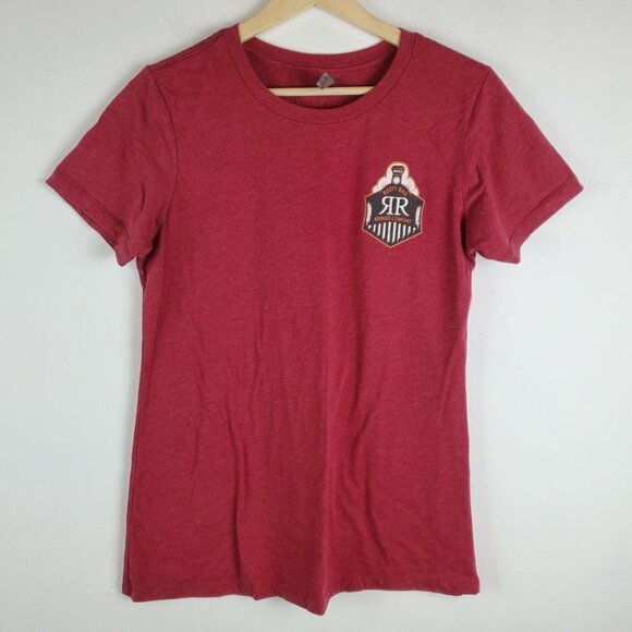 Rusty Rail Brewing Company M Red Short Sleeve T shirt Single Jack Lager graphic - Picture 2 of 6